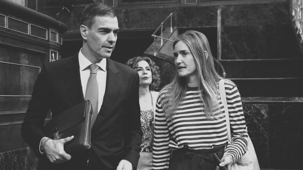 Pedro Sánchez y Sara Aagesen, este miércoles en el Congreso.