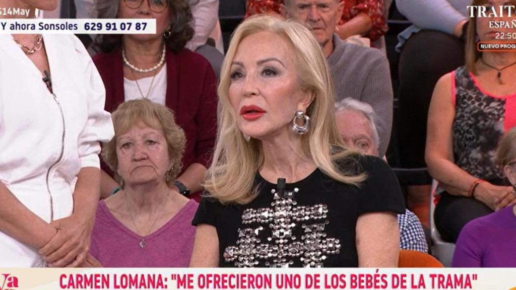 Carmen Lomana en el plató de Y Ahora Sonsoles.
