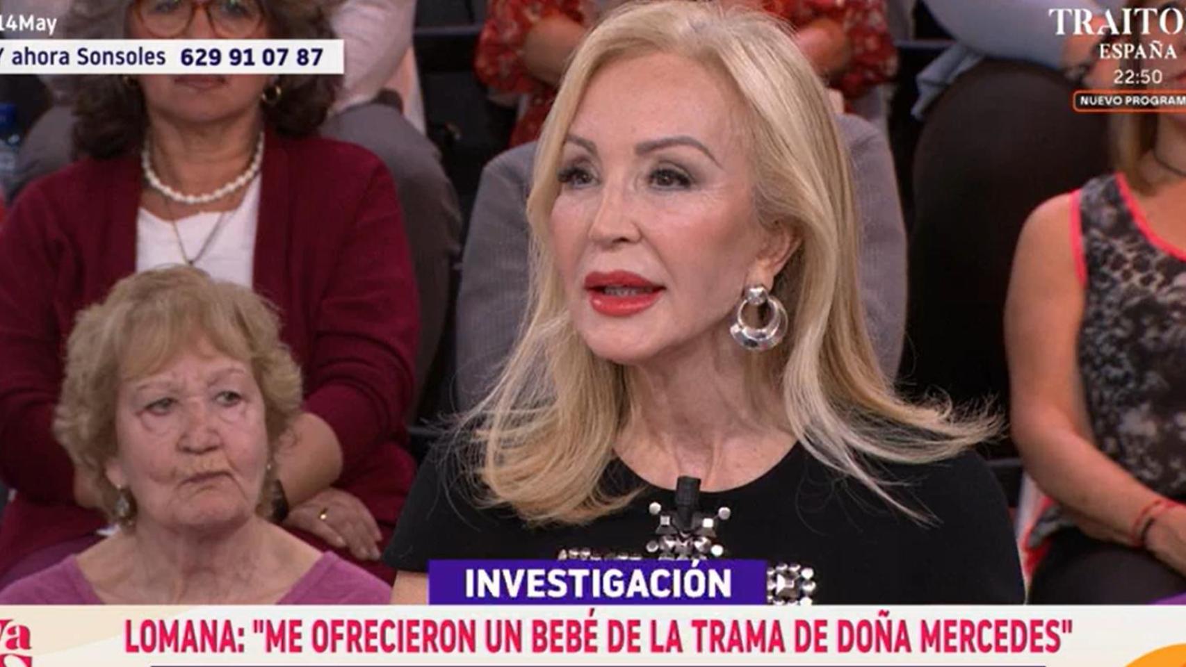 Carmen Lomana en el plató de Y Ahora Sonsoles.