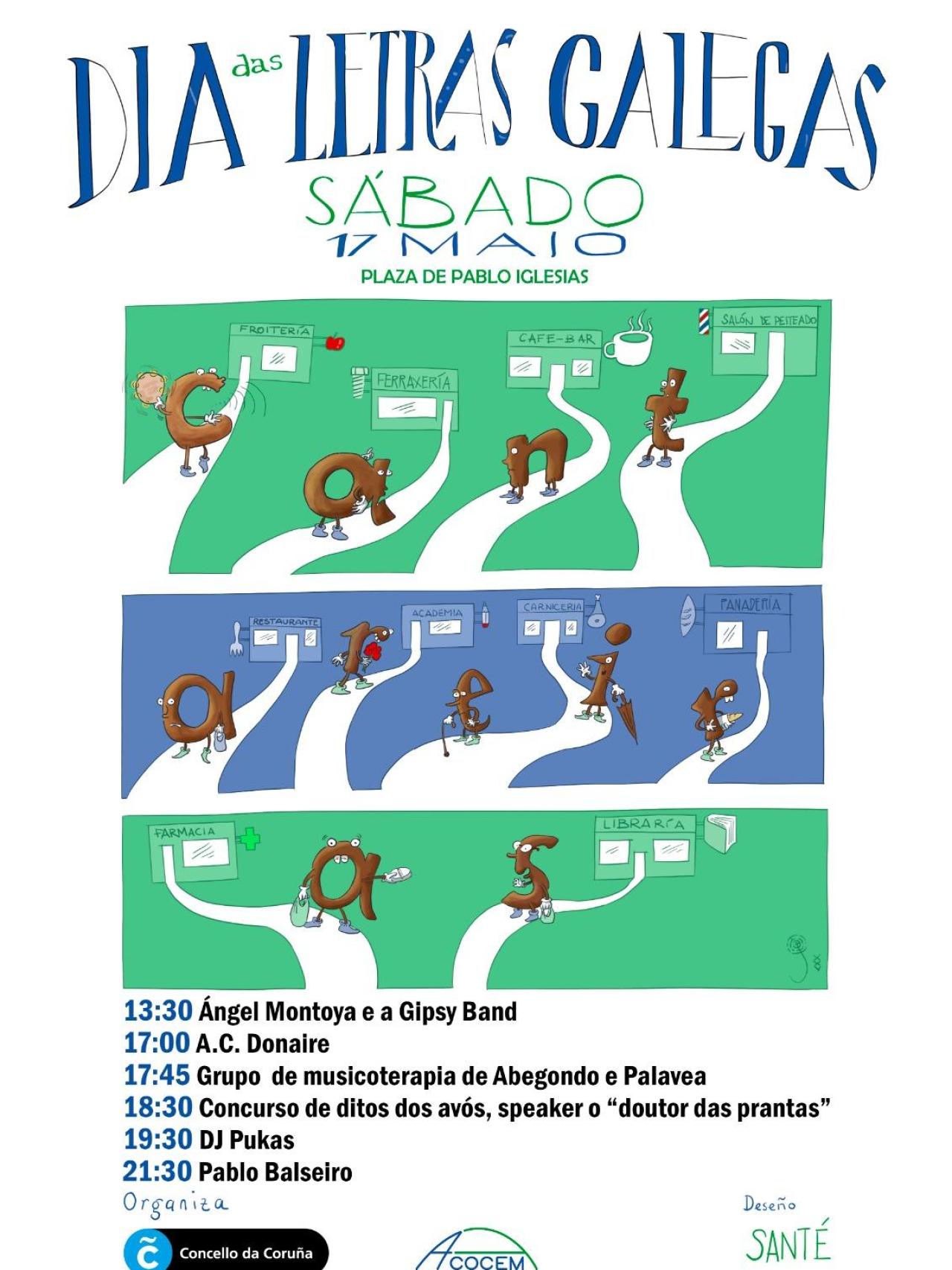 Cartel de la Letras Galegas de Acocem.