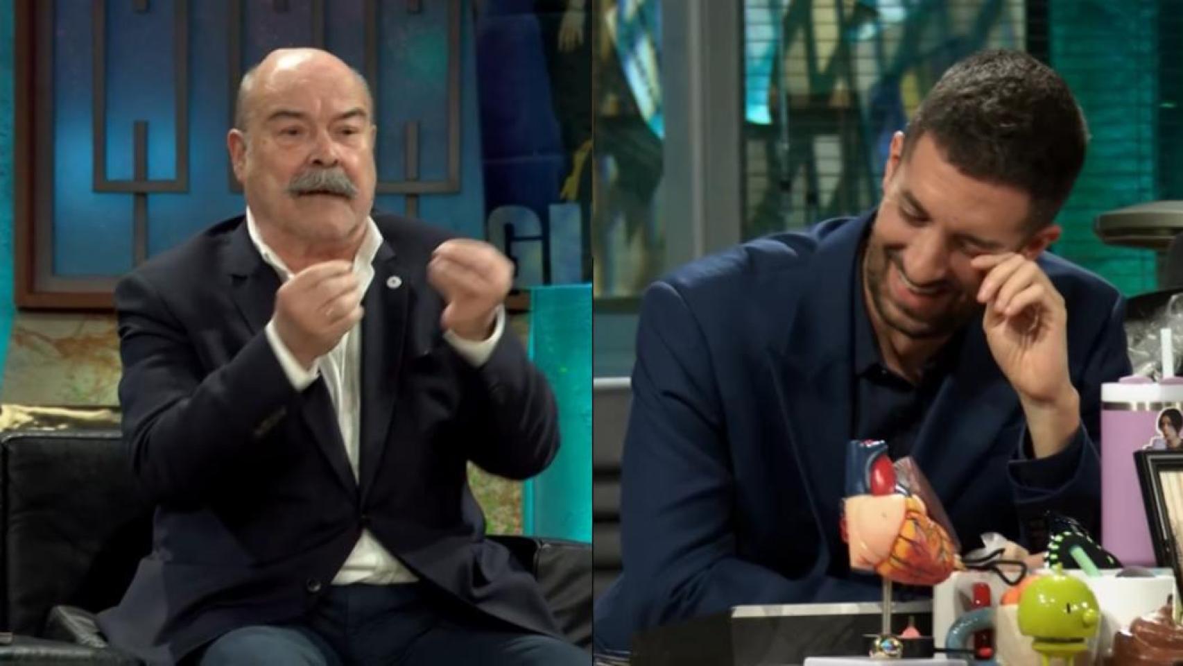 David Broncano y Antonio Resines en La Revuelta.