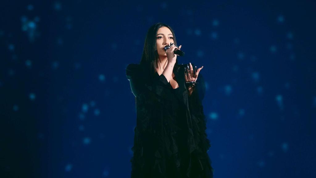 La representante de Israel en el ensayo antes de la segunda semifinal de Eurovisión.