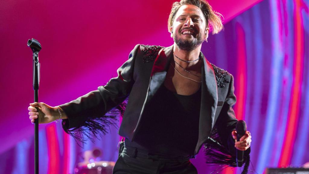 El cantante Manuel Carrasco, en su concierto de 2023 en La Cartuja.