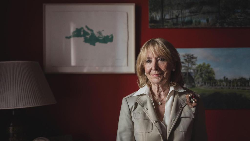 Esperanza Aguirre, en el salón de su casa, el día de la entrevista.