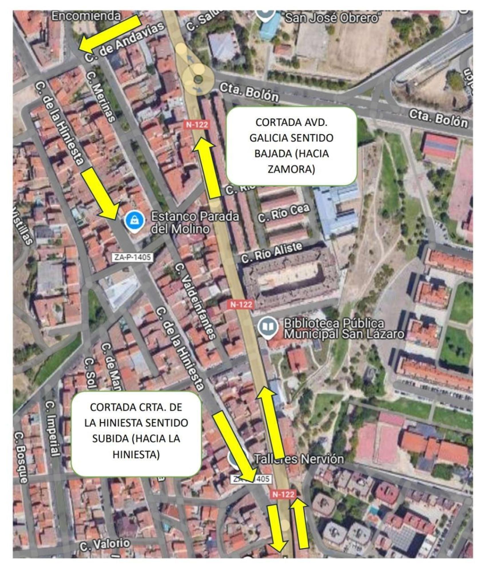 Imagen de los cambios del tráfico