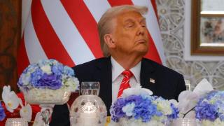 Donald Trump, el martes, a su paso por Qatar.