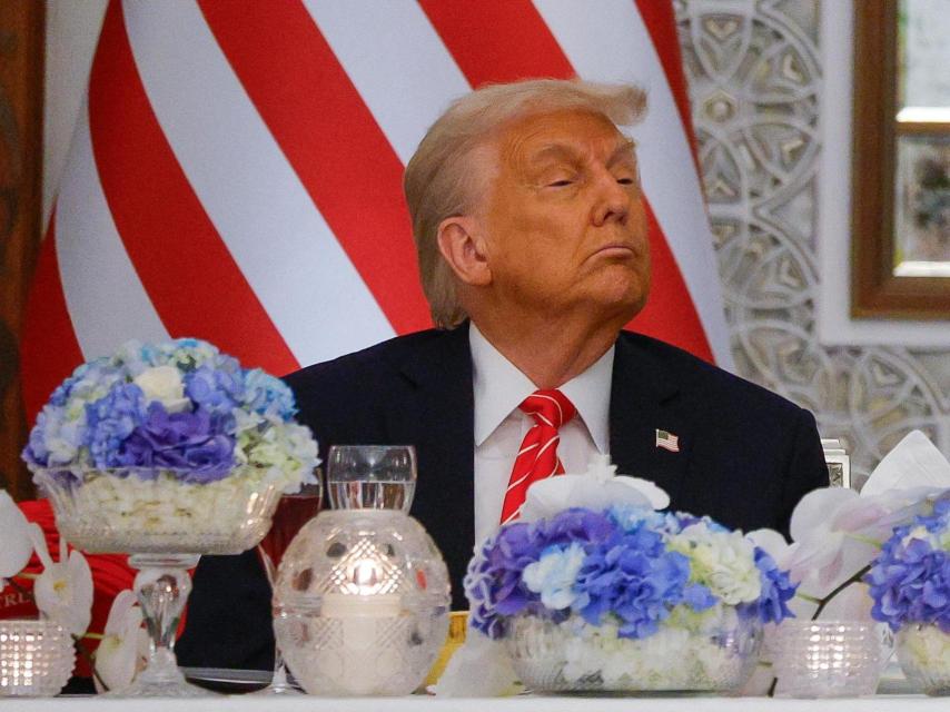 Donald Trump, el martes, a su paso por Qatar.