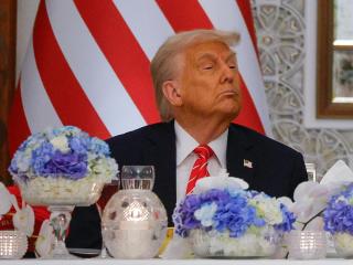 Donald Trump, el martes, a su paso por Qatar.