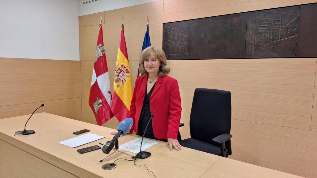 La presidenta del TSJCyL, Ana del Ser, durante la presentación de la memoria judicial de 2024 este jueves.