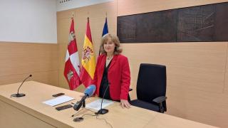 La presidenta del TSJCyL, Ana del Ser, durante la presentación de la memoria judicial de 2024 este jueves.