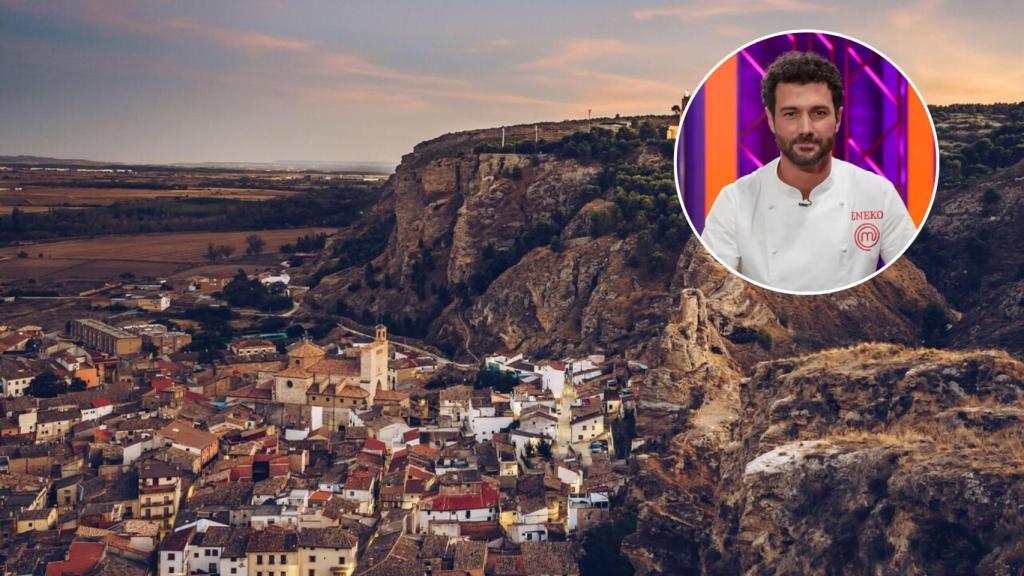 Montaje del pueblo y Eneko.