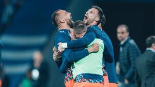Los jugadores del Celta celebran la victoria ante la Real Sociedad.