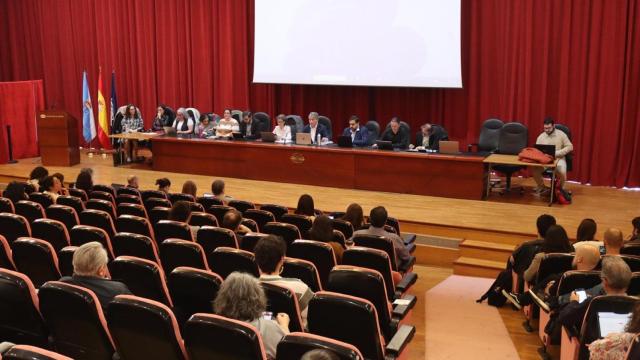 Una imagen del Claustro de la Universidade da Coruña, este jueves 15 de mayo.