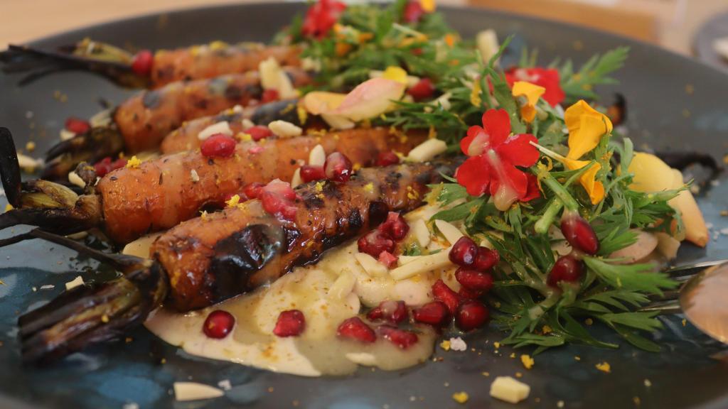 Zanahorias al horno con crema de anarcardo