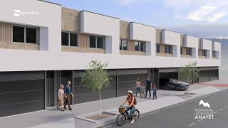 Recreación de las fachadas de la promoción de viviendas Ibones de Anayet en Villanueva de Gállego