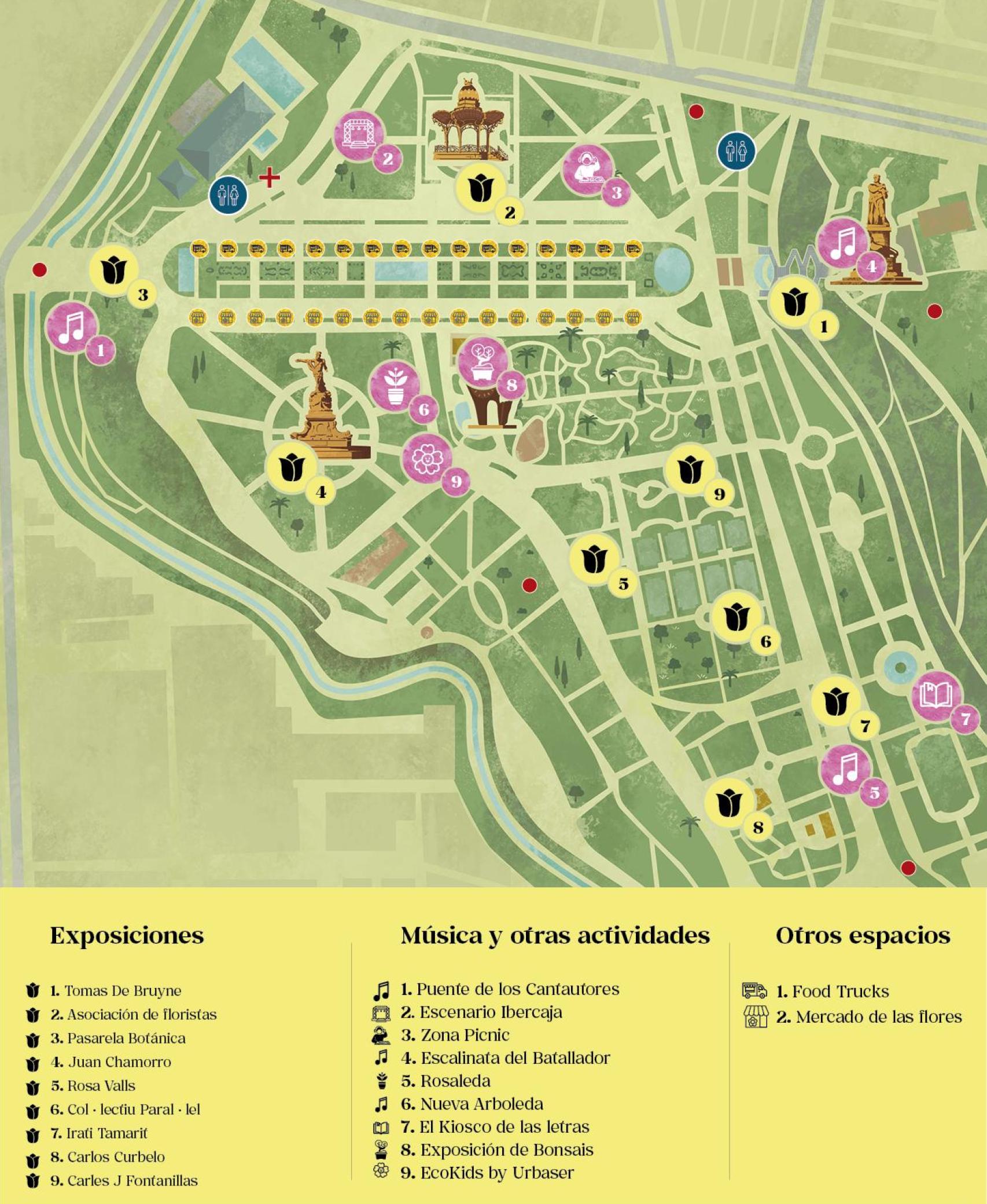 Plano del 'Zaragoza Florece' 2025.