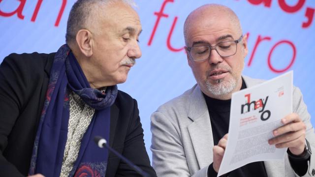 Los secretarios generales de UGT y CCOO, Pepe Álvarez y Unai Sordo