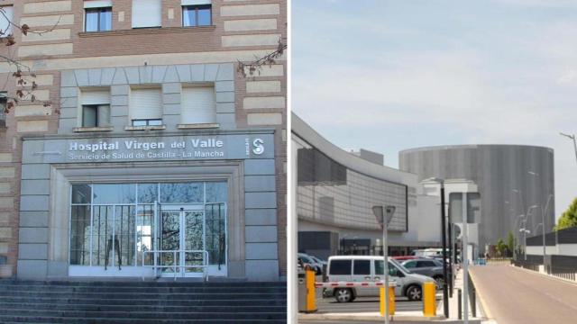 (i) El Hospital Virgen del Valle (d) el Hospital Universitario de Toledo.