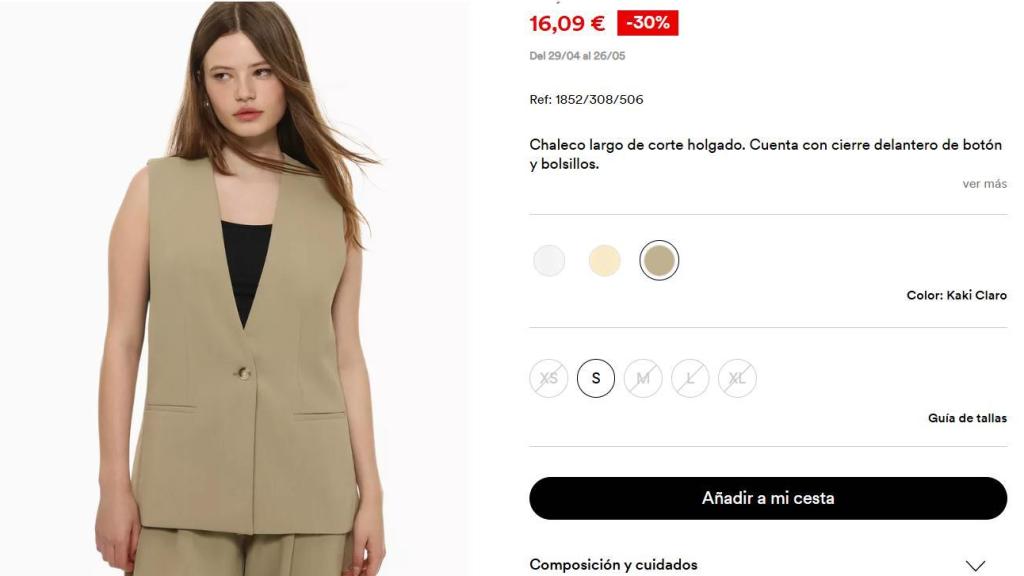 Chaleco oversize. Ref: 1852/308/506