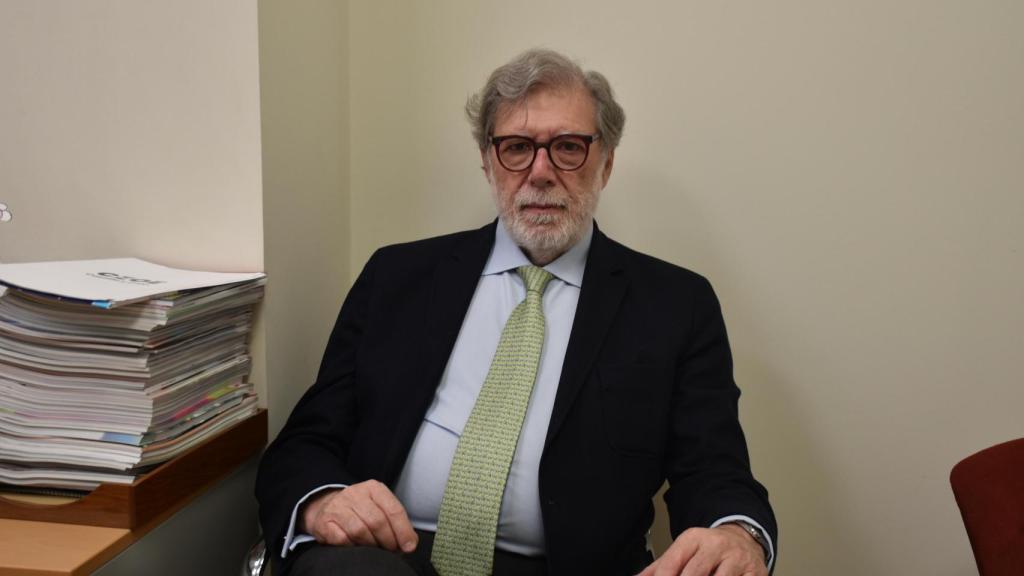 Santiago Aparicio (CEOE CyL), durante una entrevista con El Español - Noticias de CyL
