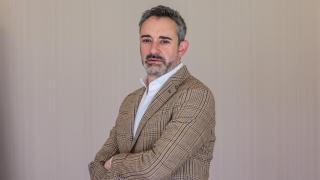 El portavoz de Vox en las Cortes, David Hierro, durante la entrevista con EL ESPAÑOL de Castilla y León