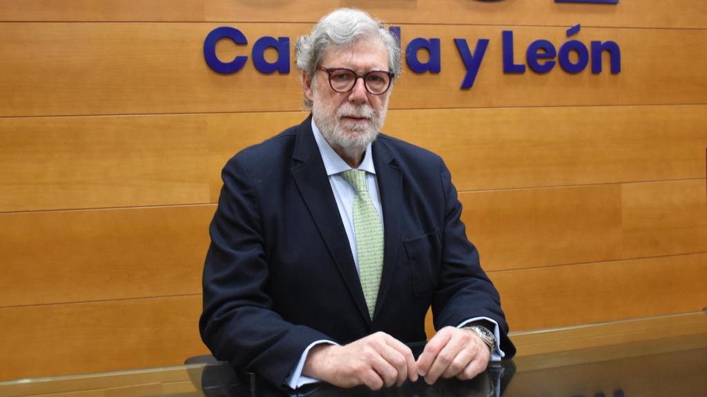 Santiago Aparicio (CEOE CyL), durante una entrevista con El Español - Noticias de CyL