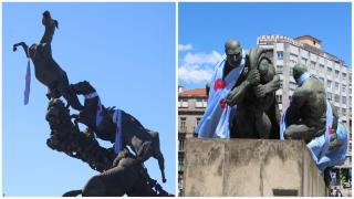 Dos monumentos de la ciudad se tiñen de celeste
