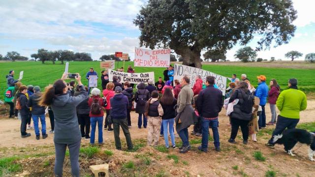 Una de las movilizaciones realizada por los vecinos de Machacón contra las plantas de biogás