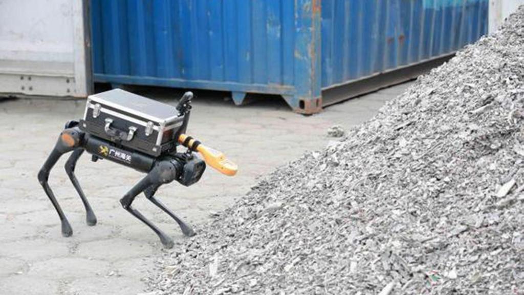 Robot en plena operación.