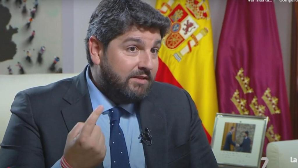 López Miras, este viernes, durante su entrevista en La 7 Noticias.