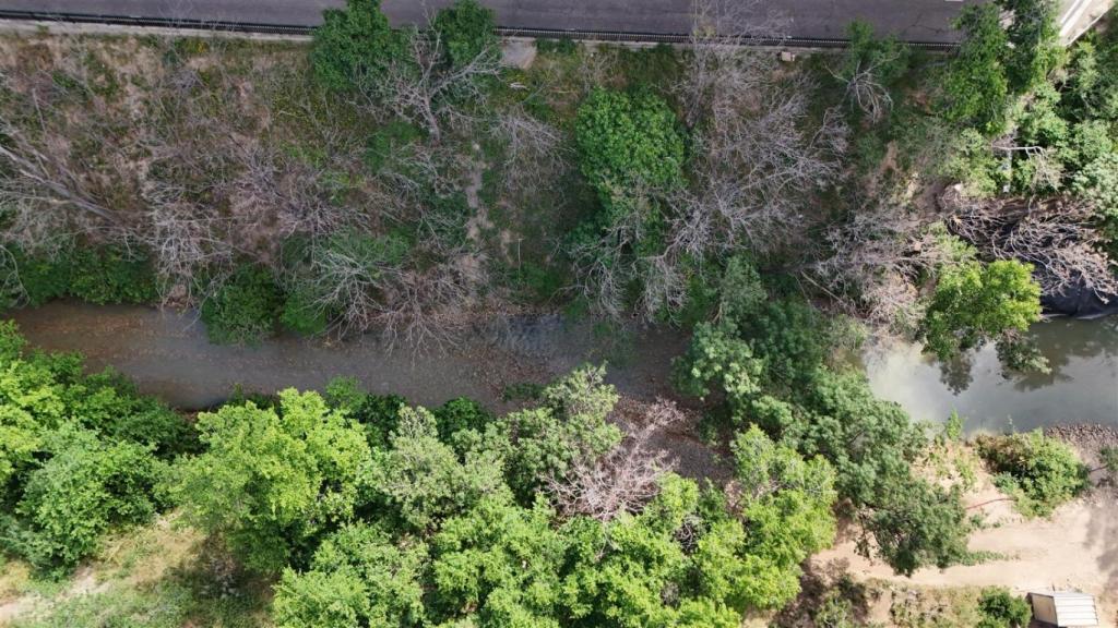 Vista aérea del río Huerva, en la actualidad.