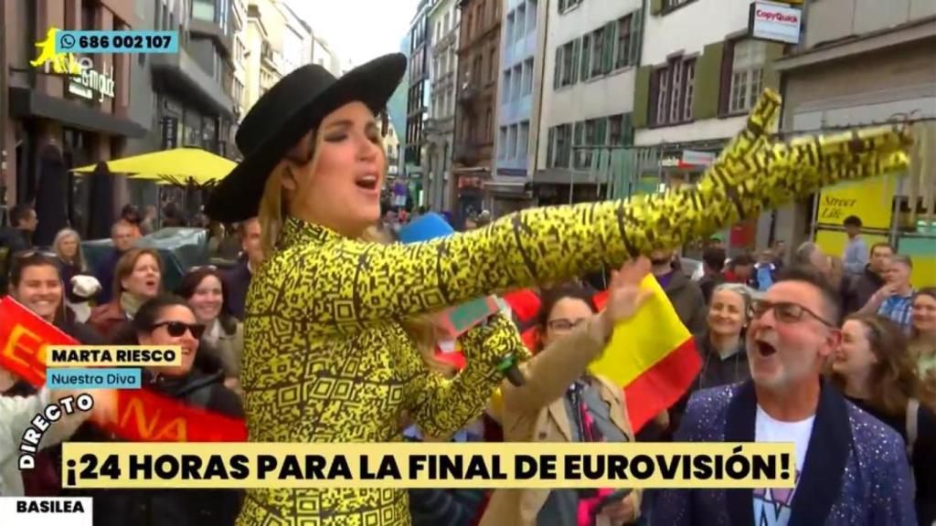 Marta Riesco en directo desde Basilea en 'La Familia de la Tele'.