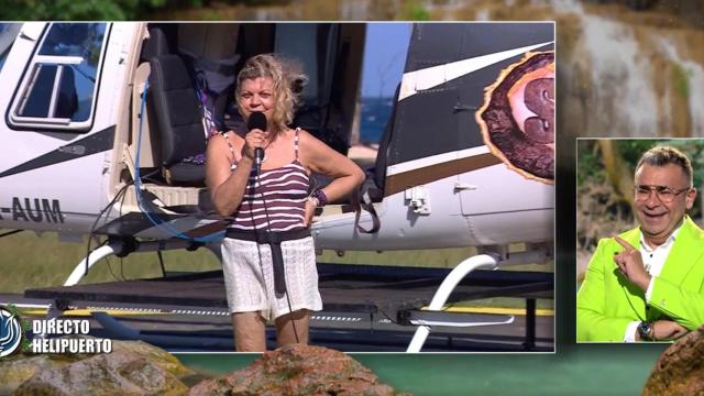 Terelu, antes de subirse al helicóptero en 'Supervivientes', charla con Jorge Javier.