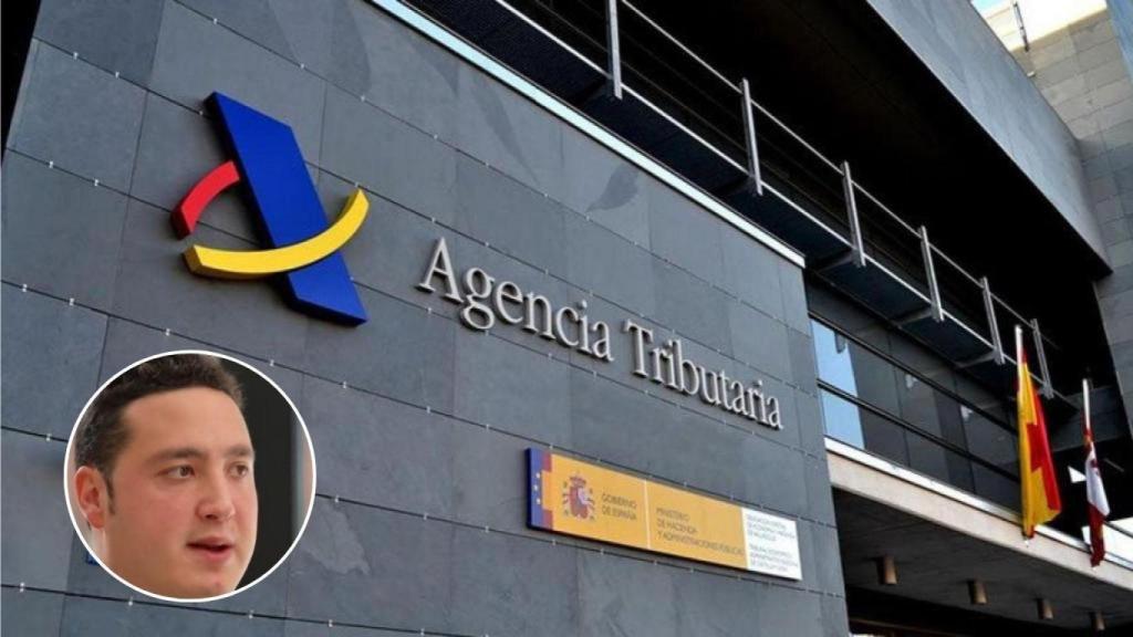 Montaje de Marc Urgell, asesor fiscal, en la sede de la Agencia Tributaria.