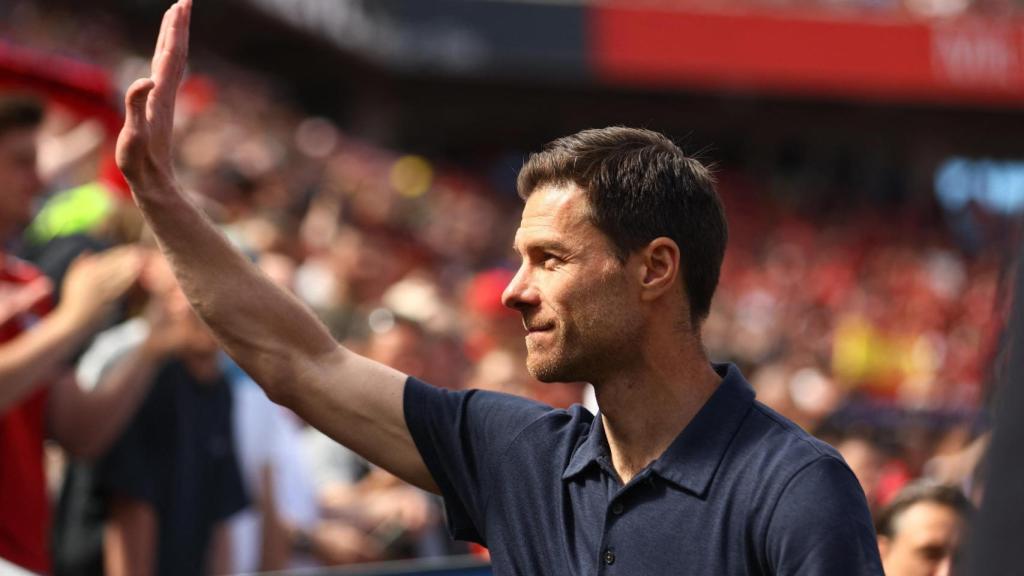 Xabi Alonso, durante su despedida en el Bayer Leverkusen.
