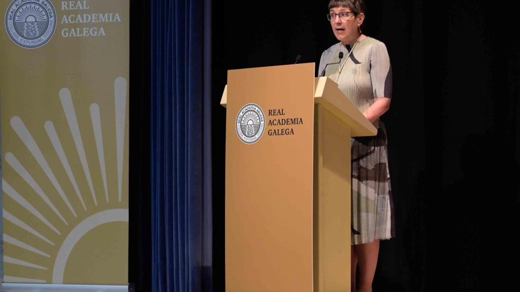 A académica Ana Boullón no acto das Letras Galegas.