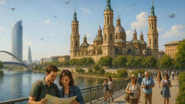 Imagen de Zaragoza generada por IA.