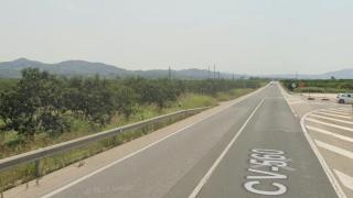 La carretera CV-560, a la altura de Villanueva de Castellón.
