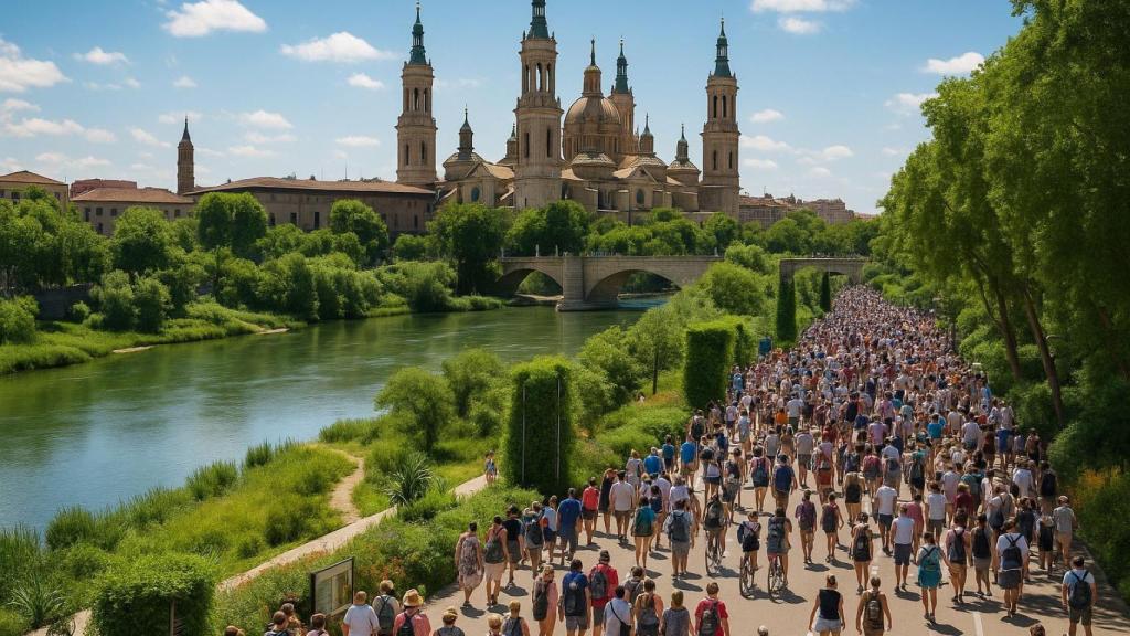 Imagen de Zaragoza en 2035 generada por IA.