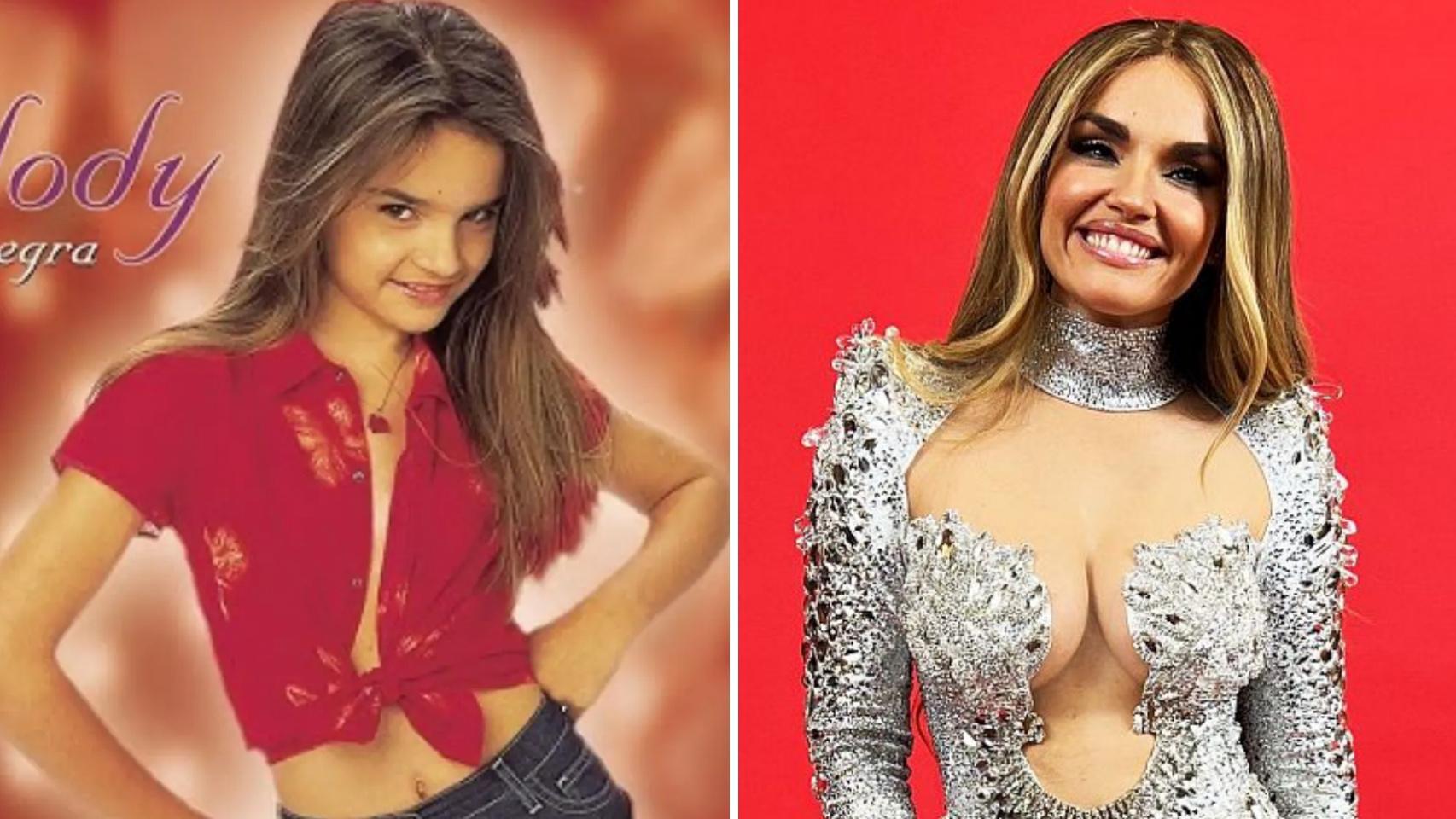 A la izquierda, Melody de niña, y a la derecha, en la actualidad, en un fotomontaje hecho por BLUPER.