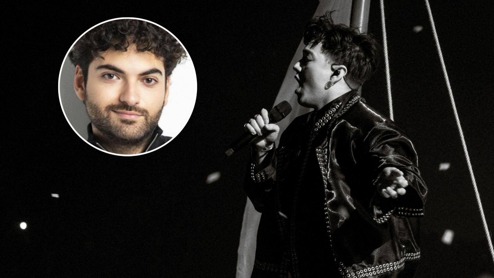 Sergio Jaén en una imagen en sus redes sociales y JJ en la final de Eurovisión 2025.