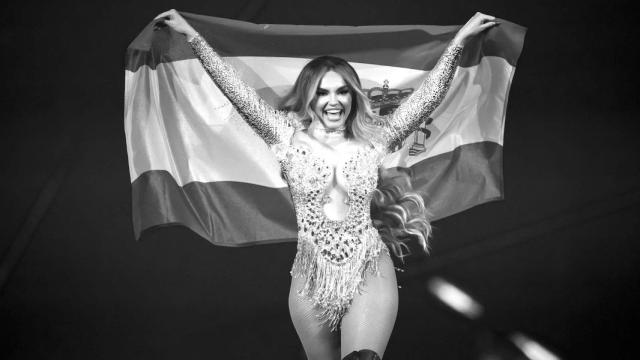 Melody, durante su actuación en el festival de Eurovisión.