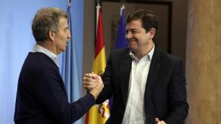 Alberto Núñez Feijóo, junto al presidente del PPCyL Alfonso Fernández Mañueco