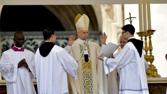El papa León XIV durante la misa de inicio de su Pontificado, en la plaza de San Pedro, Ciudad del Vaticano.