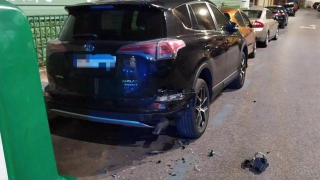 Vehículo contra el que ha chocado. Foto: Policía Local.