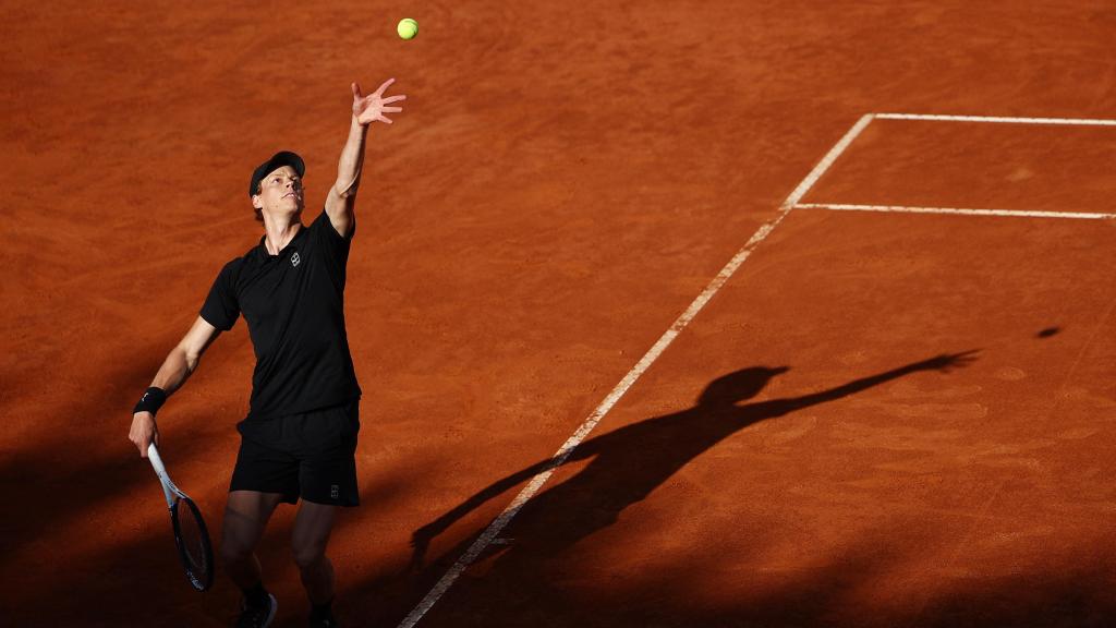 Jannik Sinner, durante su partido de este domingo en Roma.