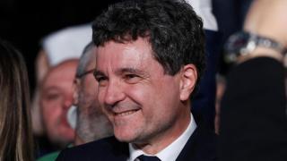 Nicusor Dan, tras conocer los resultados de los sondeos a pie de urna, en Bucarest.