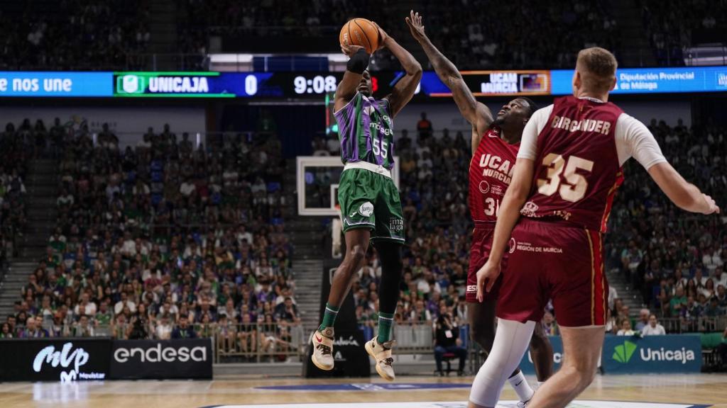 Kendrick Perry durante el Unicaja vs. UCAM Murcia