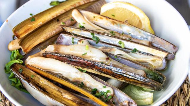 Navajas a la parrilla.