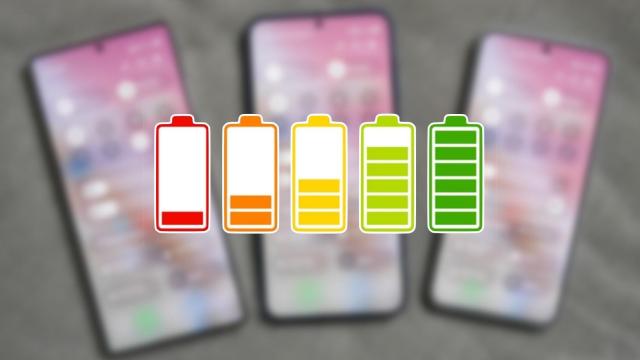 Iconos de batería en un móvil